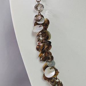 Ali Khan NY Gold Tone Mother of Pearl Necklace